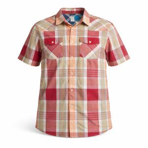 Patagonia organic cotton vintage  short sleeve button down plaid shirt red men M